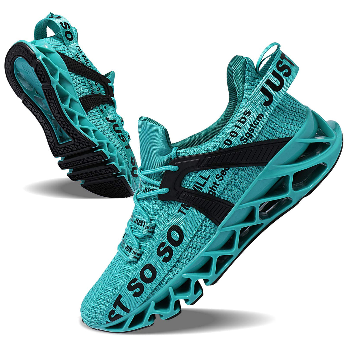 JSLEAP Men Running Shoes Walking Athletic for Men Casual Slip Fashion Sports Outdoor Shoes Lake BlueUS 6.5